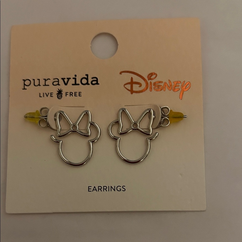 Disney Pura Vida Silver and Yellow Earrings for Kids
